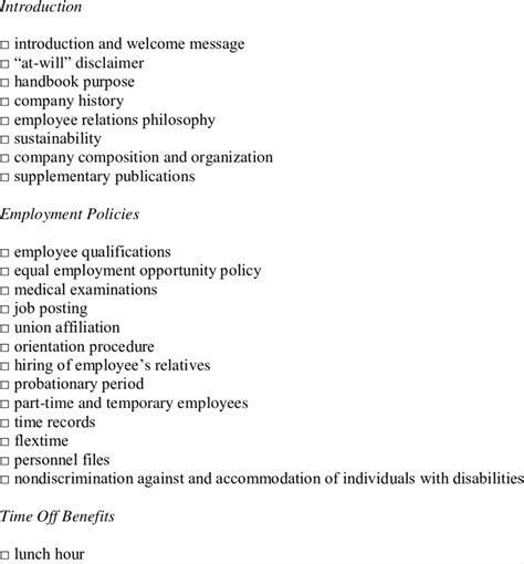 Key Topics Covered in the Handbook