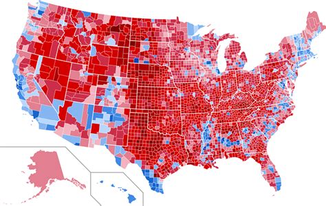 Map of 2016 Election by County