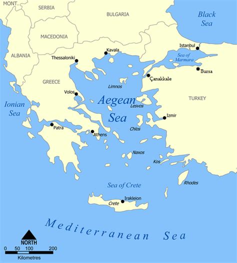 A map of the Aegean Sea