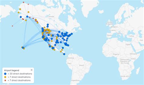 Alaska Airlines Map of Destinations