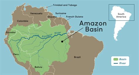 Map of Amazon River in the world map