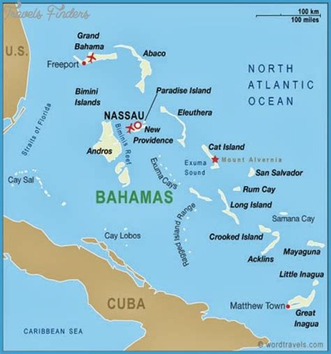 MAP Bahamas On Map Of World