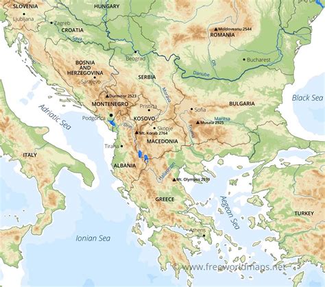 Balkan Peninsula on a Map