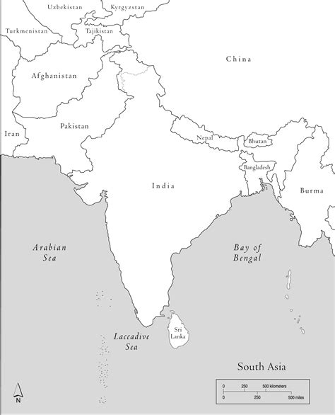 Blank Map of South Asia