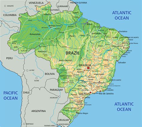 MAP Brazil on a World Map