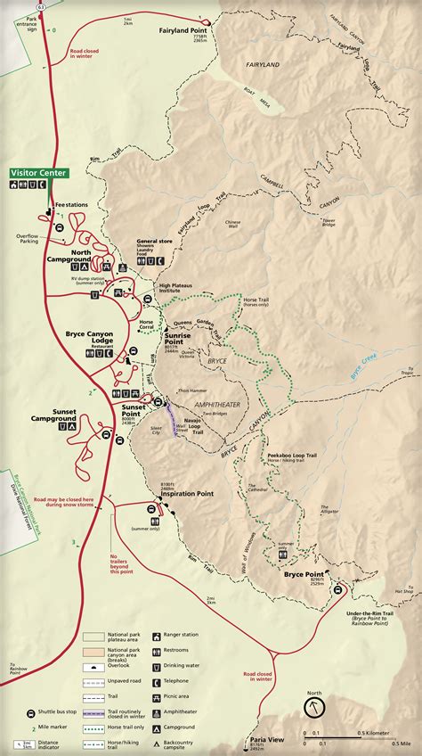 Map of Bryce Canyon National Park