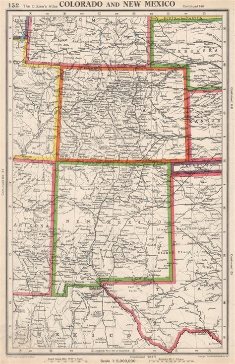 Colorado and New Mexico Map