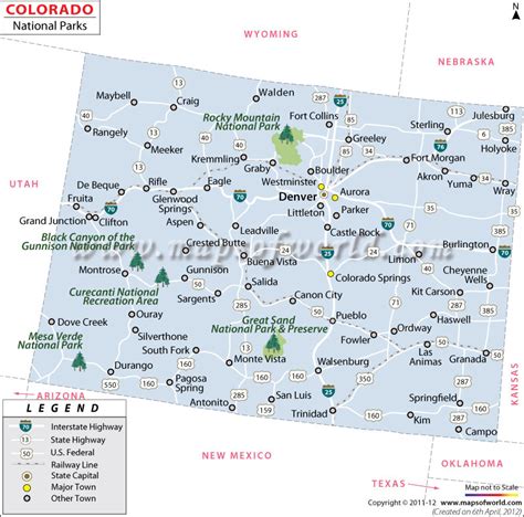 MAP Colorado Map of National Parks