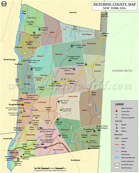 Map of Dutchess County New York