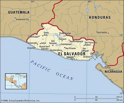 MAP El Salvador On A World Map