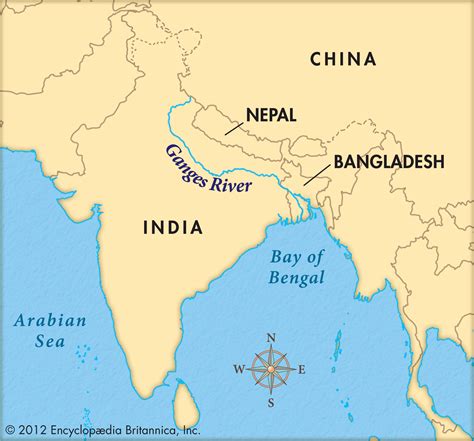MAP Ganges River On World Map