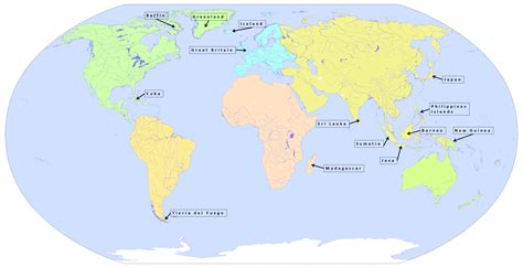 Key Principles of MAP Islands Of The World Map