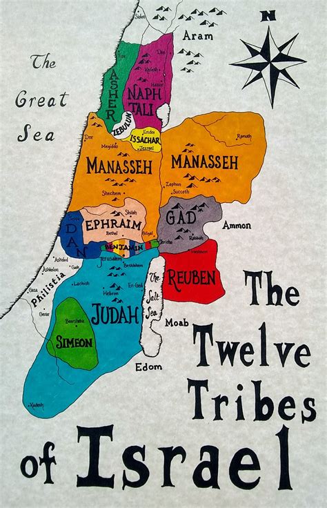 MAP Map Of 12 Tribes Of Israel