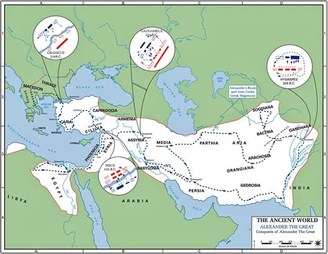 Map of Alexander the Great's Conquest