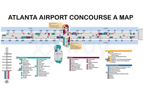 Map of Atlanta Airport Restaurants