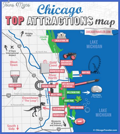MAP Map of Attractions in Chicago