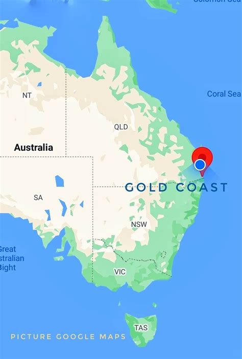 MAP Map Of Australia Gold Coast