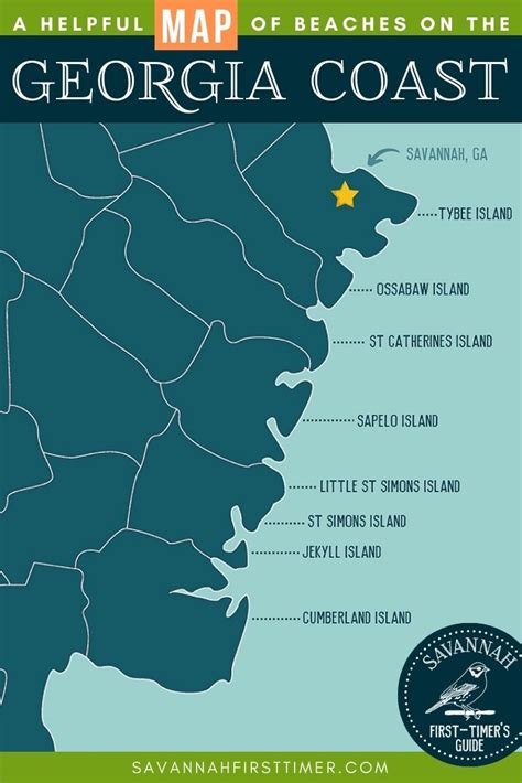 Map of beaches in Georgia