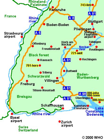 Map of Black Forest in Germany