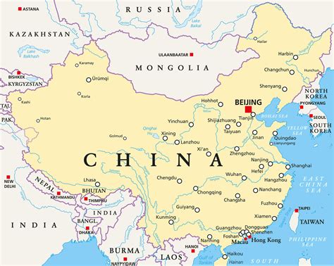 Map of China with Cities