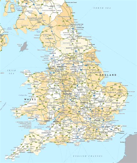 MAP Map of Cities in England