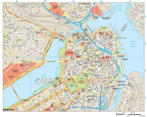 MAP Map Of City Of Boston