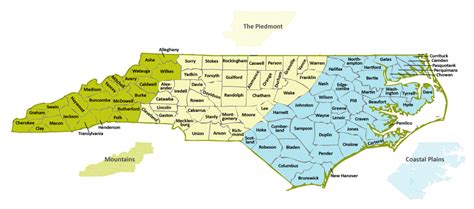 MAP Map of Counties in NC