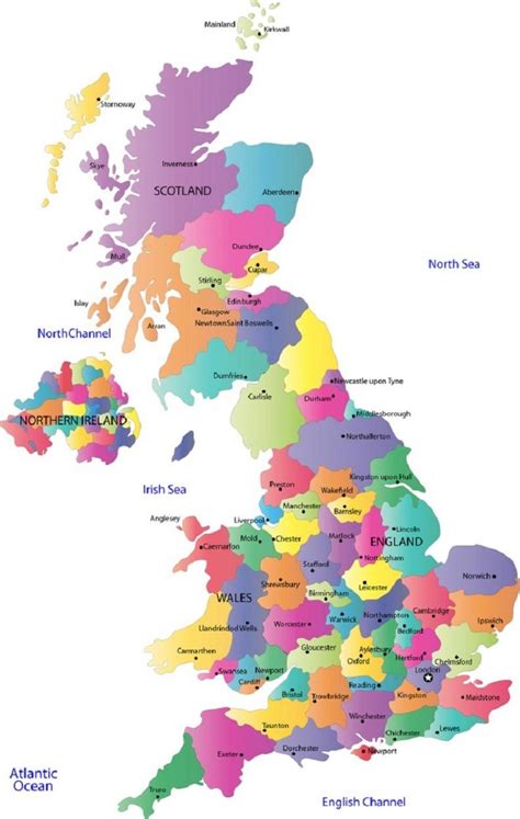 Map of Counties of UK