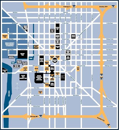 MAP of Downtown Indianapolis