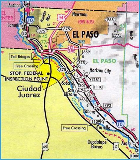 MAP Map of El Paso Texas
