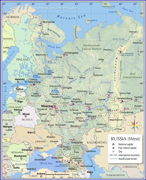 Map of Europe and Russia