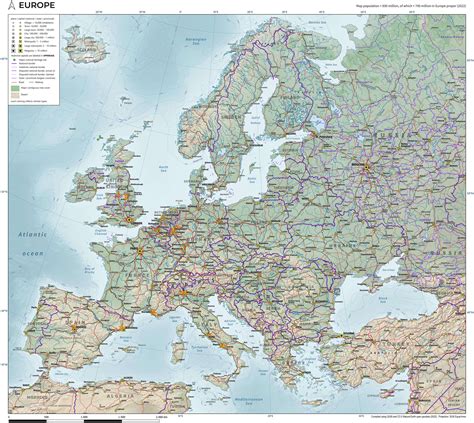 Map of Europe with Cities