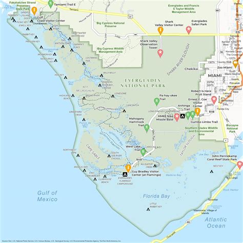 Map of Everglades in Florida