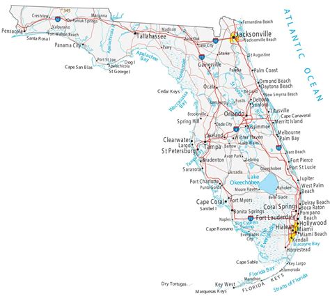 Key principles of MAP Map Of Florida Showing Cities