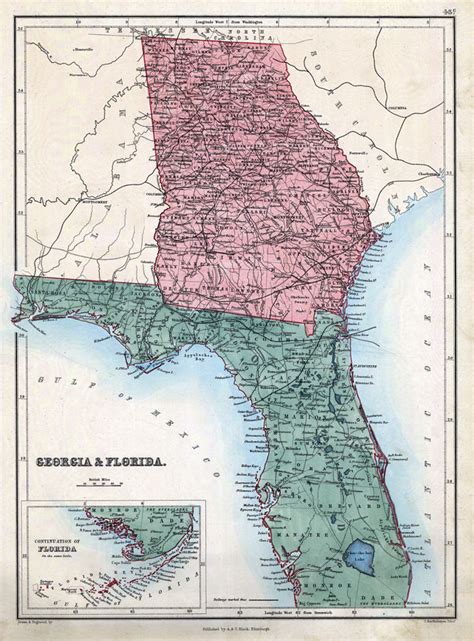Map of Georgia and Florida