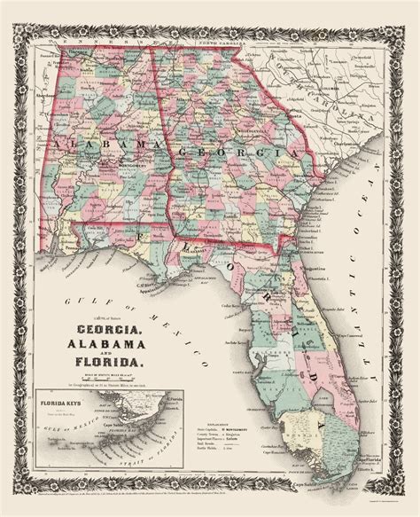 Map of Georgia and Florida