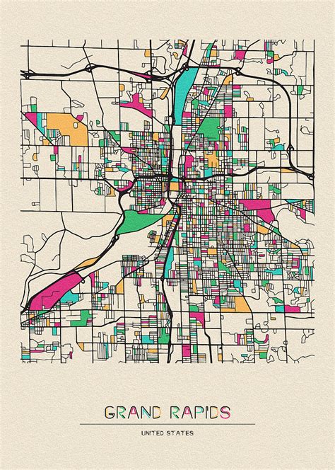 Map of Grand Rapids Michigan