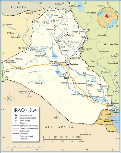 Map of Iran and Iraq