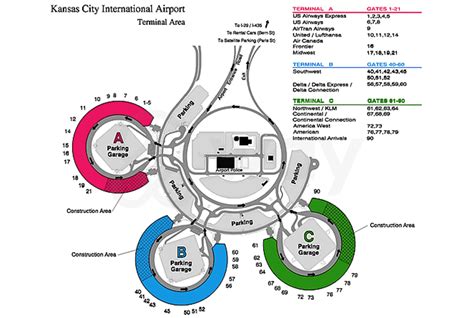 MAP Map of Kansas City Airport