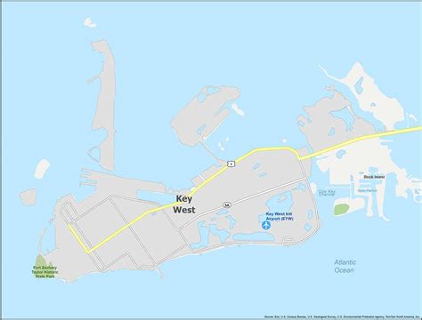 Map of Key West Florida