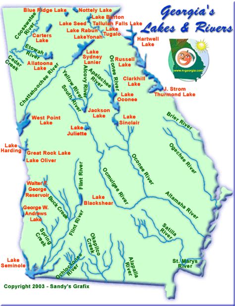 Key principles of MAP Map Of Lakes In Ga