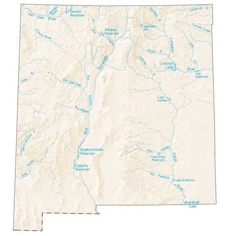Map of Lakes in New Mexico