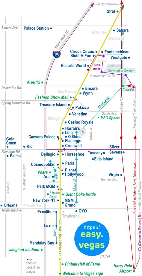 Map of Las Vegas Strip