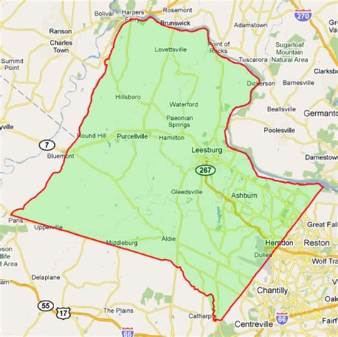 Map of Loudoun County, VA
