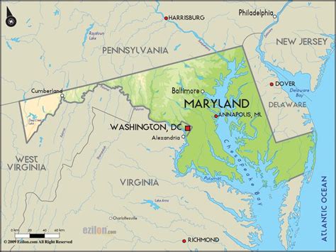 MAP Map Of Maryland And Virginia