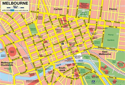 MAP Map of Melbourne in Australia