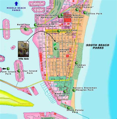 Map of Miami South Beach