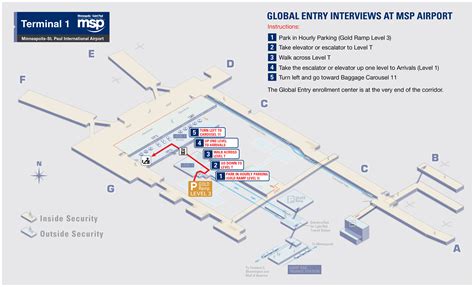 Map of MSP airport Terminal 1