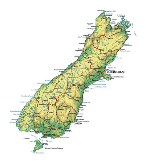 MAP Map Of New Zealand South Island