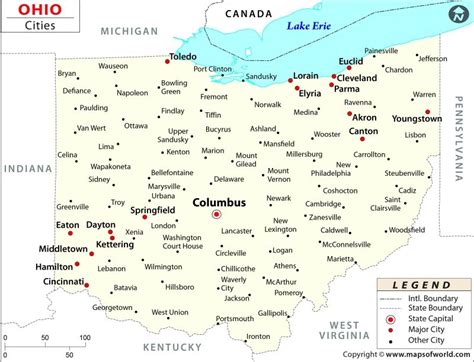 Map Of Ohio With Cities